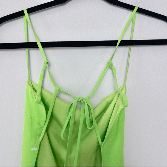 NEW Lovers + Friends Blade Mini Dress S Lime Green Cutout Strappy Open Back Neon - Picture 6 of 6